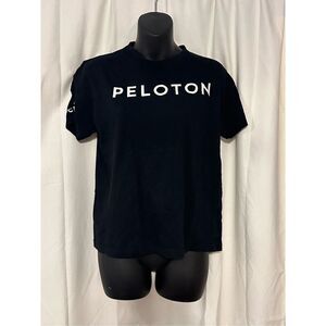 Peloton Century Short Sleeve T-Shirt women Size XS Black 100% Cotton GOOD CONDIT